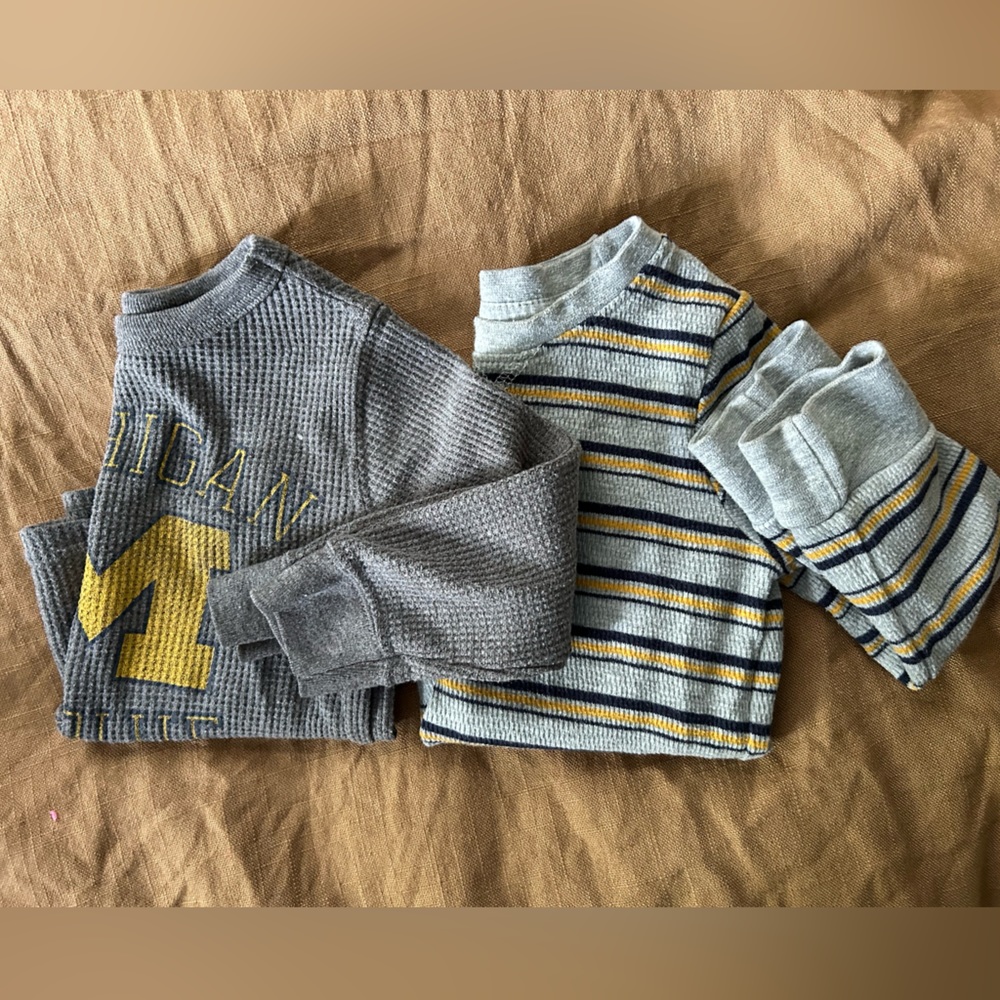Michigan Themed 2t Waffle Knit tops